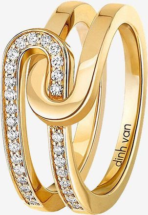 Dinh Van Ring aus Gelbgold und Diamanten Maillon Star PM
