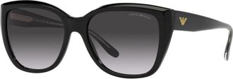 Emporio Armani Cat Eye Zonnebril - Dames - Zonnebrillen - Zwart - 55 MM - Accessoires