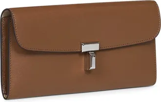 Toteme Womens Wallet T-Lock Palmellato Leather Tiramisu Brown Calf & Purses