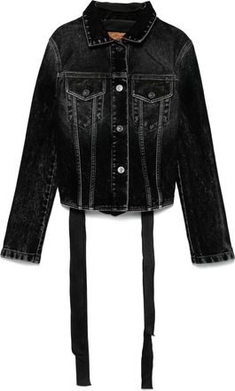 Balenciaga lace-up denim jacket - Black