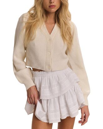 LoveShackFancy LoveShackFancy Avignon Wool & Cashmere-Blend Crop Cardigan