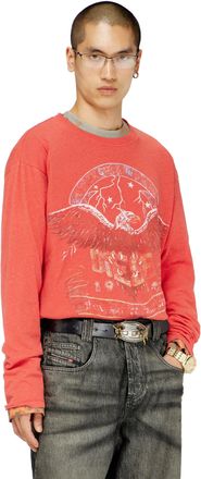 Diesel Long-sleeve T-shirt with concert graphics - T-Shirts - Man - Red