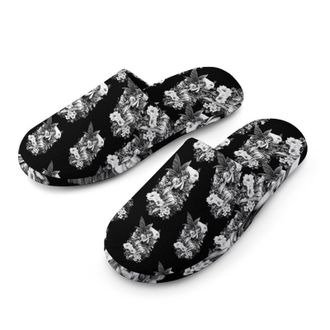 Generic Fairys Butterflys Florals Mens Cozy Memory Foam Slippers Warm Cotton House Shoes Comfy Slipper for Indoor Outdoor