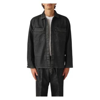 Nine In The Morning Heren, Overhemden, Zwart, Maat: L Denim