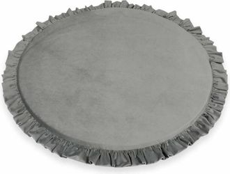 OEM Alfombra De Juego Para Ni&ntilde;os Redonda De 100cm Con Volantes, Color Gris Terciopelo