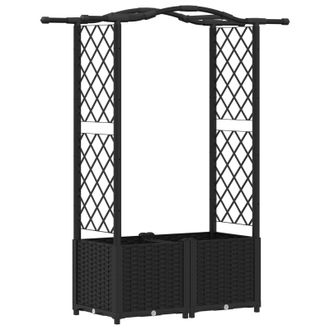 vidaXL Cama Elevada Con Trellis Y Techo Negro 125 X 40 X 138 Cm Pp Vidaxl
