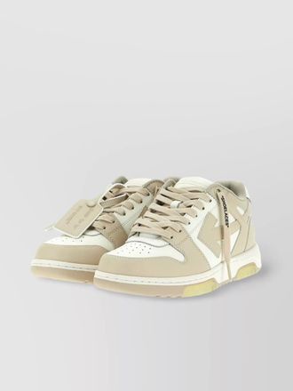Off-white leather low-top sneakers