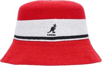 Kangol Gestreepte emmerhoed in Scarlet - Heren - Hoeden - Rood - S - Polyester - Accessoires