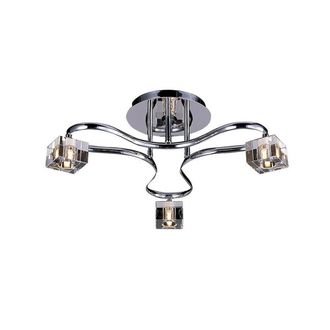 Netlighting Sisco Semi Flush Round 3 Light G9 Polished Chrome in Grey