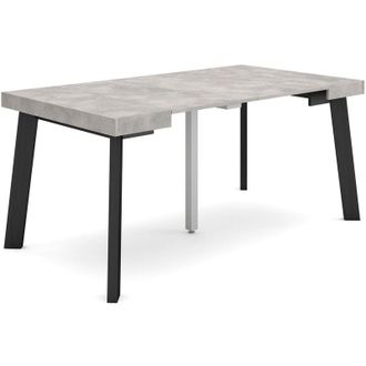 Skraut Home Mesa Consola Extensible, Mesa Comedor Plegable, 160, Para 8 Comensales, Patas De Madera, Estilo Moderno, Gris Cemento - Skraut Home