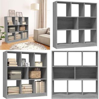 vidaXL Libreria Grigio Sonoma 97,5x29,5x100 cm in Legno Multistrato - Libreria grigia - Libreria multistrato