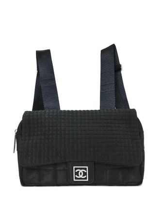 Chanel 2006 Choco Bar quilted interlocking CC logo backpack - Black