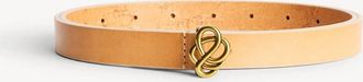By Malene Birger Womens Ouma Leather Belt In Tan / Brass