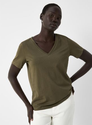 Contemporaine Womens 100% organic cotton V-neck T-shirt