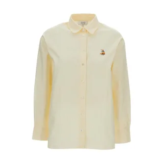 Maison Kitsun&eacute; Shirts, female, Yellow, Size: 2XS Dreaming Fox Casual Shirt