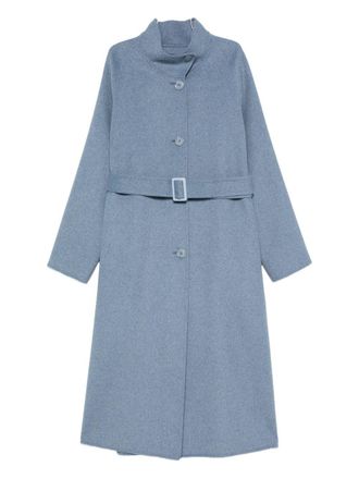 Emporio Armani Womens Wool Blend Coat - Light Blue - Size EU 46 (Womens)