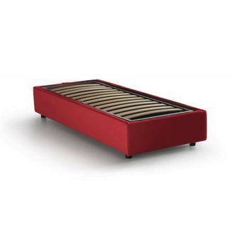 Talamo Italia Talamo Italia - Letto singolo Laura, Letto contenitore con rivestimento in tessuto, 100% Made in Italy, Apertura frontale, adatto per materasso Cm