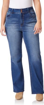 Wallflower Jeans Womens Luscious Curvy Bootcut Mid-Rise Insta Stretch Juniors Jeans (Standard and Plus), Pia, 16 Short