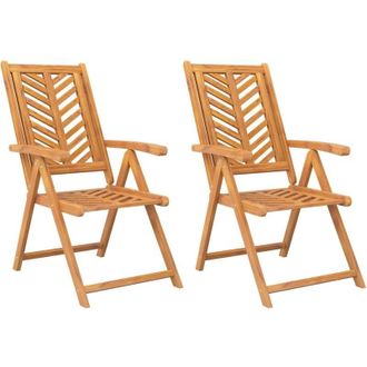 vidaXL Reclining Garden Chairs 2 pcs Solid Wood Acacia Vidaxl