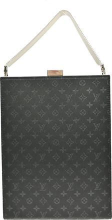 Louis Vuitton Saint Ange Handbag Monogram Satin Black Satin Handbag (Pre-Owned)