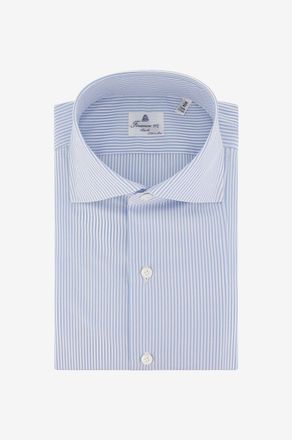 Finamore Fein gestreiftes Hemd aus Baumwolle