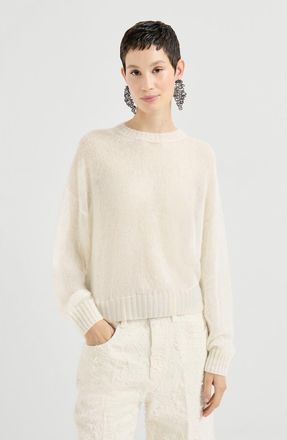 Brunello Cucinelli Mohair and wool sweater in Ivory at Nordstrom, Size Xx-Large Eu