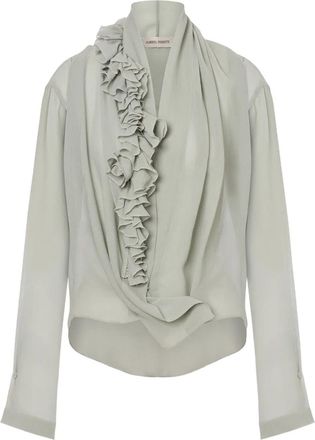 Alberta Ferretti Blusa con ruches - Grigio