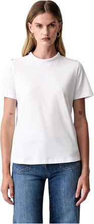 Elisabetta Franchi T-shirt - Dames - Tops - Wit - Maat: S Katoen