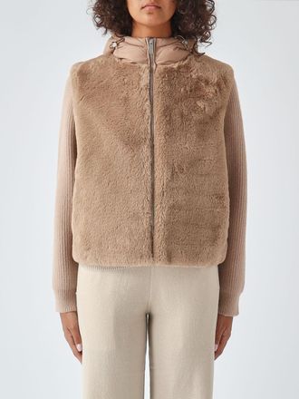 Colmar Gilet in pelliccia sintetica con collo alto e cappuccio imbottito