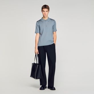 Sandro Knitted polo shirt with zip collar