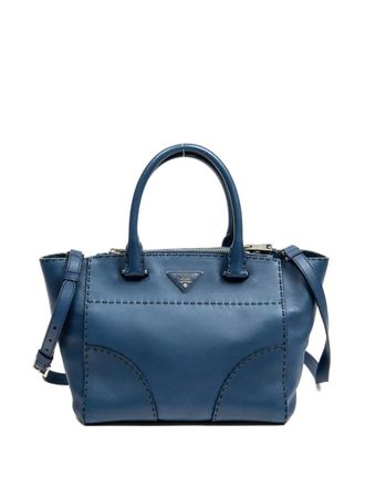 Prada Stitched Twin tote bag - Blue