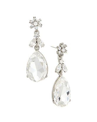Oscar De La Renta Oscar De La Renta Classic Bold Crystal Teardrop Earrings
