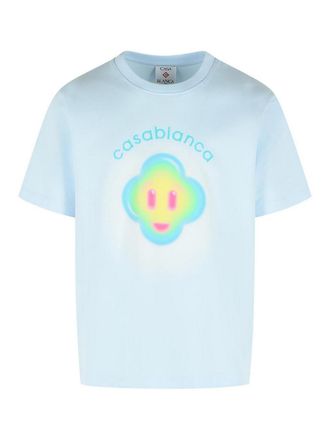 Casablanca Light Blue Cotton T-Shirt