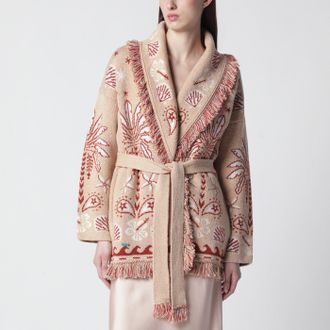 Alanui Echoes Of The Island Sand Colored Cardigan