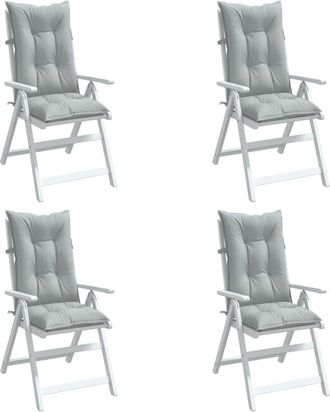 vidaXL Cojines Para Silla Respaldo Alto 4 Uds Tela Gris Claro Melange Vidaxl