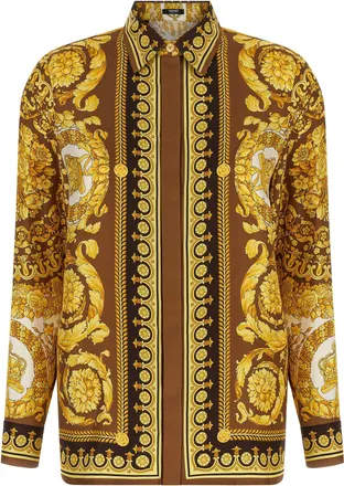 Versace Gold Silk Womens Blouse