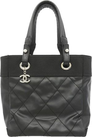 Chanel Black Canvas Tote Bag (Pre-Owned)