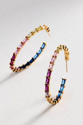 Crystal Haze Baguette Chakra Hoops