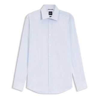 HUGO BOSS P-Hank-K-261 Shirt - Heren - Zakelijke Overhemden - Blauw - 4XL - Katoen - Overhemden
