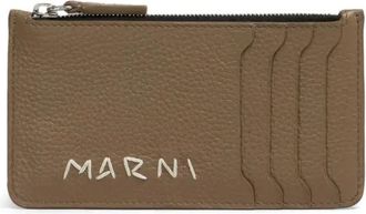 Marni Mending Card Case - Dames - Portefeuilles - Bruin - ONE Size - Leer - Accessoires