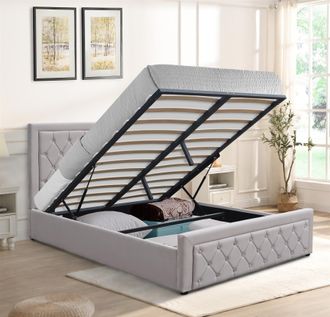 Kosy Koala Ottoman Storage Gaslift Bed 4ft6 Double Grey Velvet Bedroom Furniture