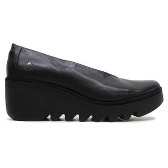 FLY London BESO246FLY Arkansas Leather Womens Slip On Shoes - Black Black - Size:UK 6