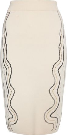 Faina Gebreide midi-rok Dames wolwit