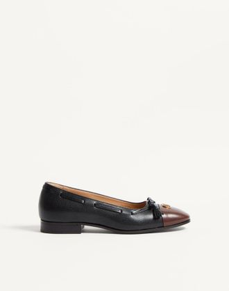 Valentino Garavani Ballerina Valet Du Roi In Capretto Uomo NERO/CAFF&Egrave; 42