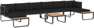 vidaXL Juego de sofás de esquina 5 piezas con cojines aluminio wpc Vidaxl