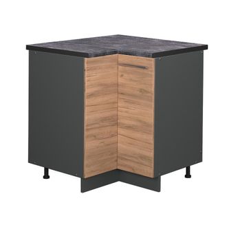 Vicco Armario De Esquina Fame-line, Roble Dorado, 80.5 Cm, Et Antracita, Vicco