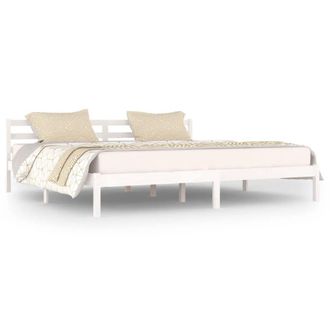 Berkfield Home Day Bed Solid Wood Pine 200x200 cm Super King White