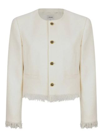 Frame Denim Jack met knopen en franje - Wit
