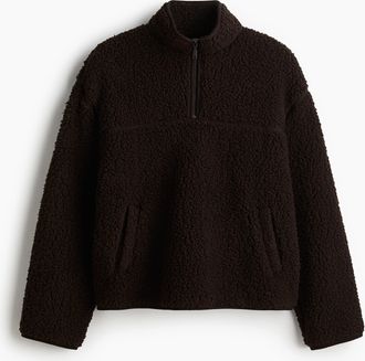 H&M Sweatshirt aus Teddyfleece mit Zipper - Brown