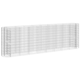 Berkfield Home Gabion Raised Bed Galvanised Iron 330x50x100 cm in Silver | Size: 330 x 50 x 100 cm